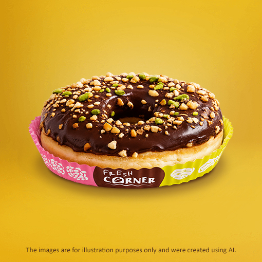 Donut s pistáciovo-malinovou náplňou